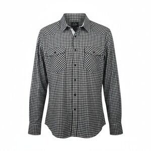 Something Strong 100% Cotton Plaid Button Up Black White Size XL